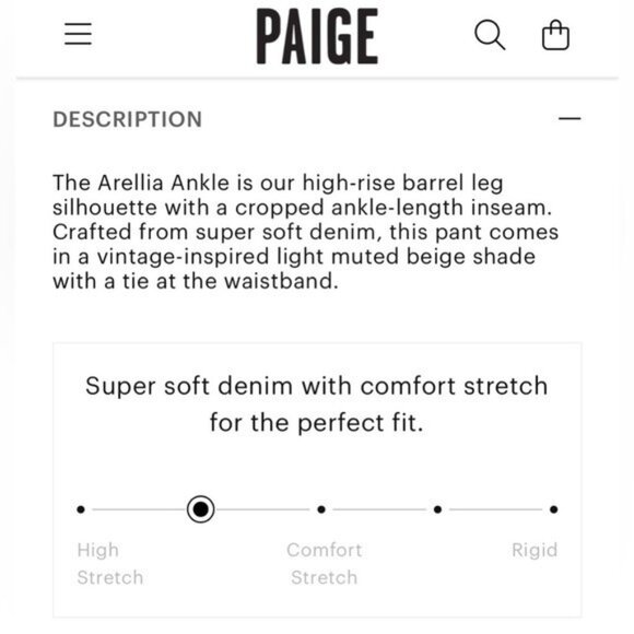 NWT Size 32 - Paige Arellia Ankle Barrel Leg Jean Cotton, Vintage Pumice Stone - Picture 11 of 16